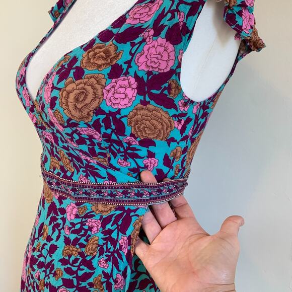 ARNHEM Spanish Rose Midi Dress Wrap AUS 8 US 4 Fit XS S - Picture 5 of 16